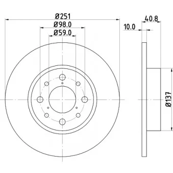 Jeu de 2 disques de frein arrière HELLA PAGID 8DD 355 116-441