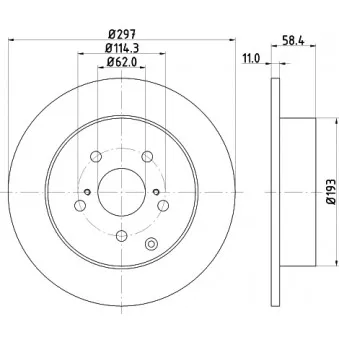 Jeu de 2 disques de frein arrière HELLA PAGID 8DD 355 116-811