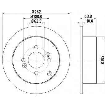 Jeu de 2 disques de frein arrière HELLA PAGID 8DD 355 118-851