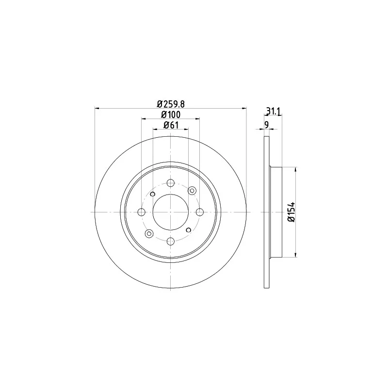 Jeu de 2 disques de frein arrière HELLA PAGID 8DD 355 122-531