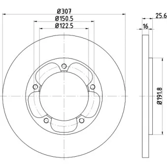 Jeu de 2 disques de frein arrière HELLA PAGID 8DD 355 122-781