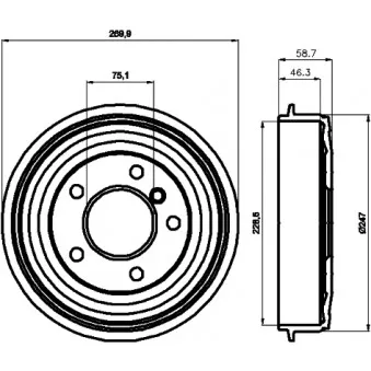 Tambour de frein HELLA PAGID 8DT 355 300-021