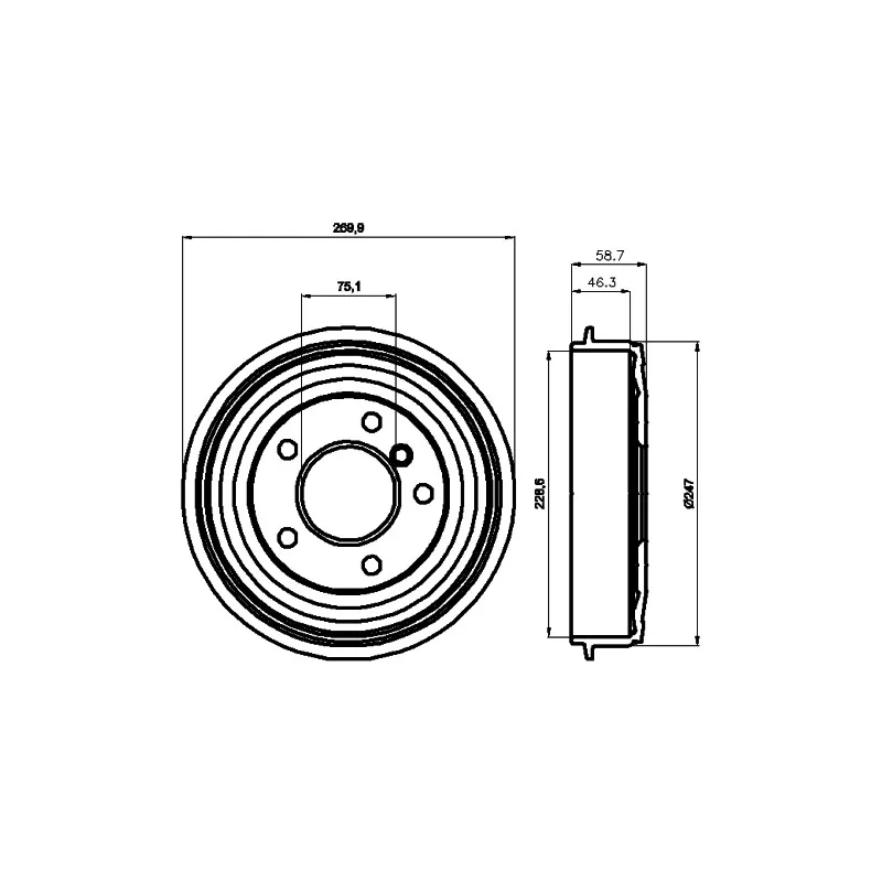 Tambour de frein HELLA PAGID 8DT 355 300-021