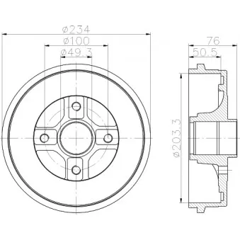 Tambour de frein HELLA PAGID 8DT 355 301-071