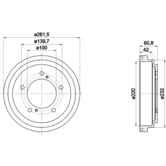 Tambour de frein HELLA PAGID 8DT 355 301-951