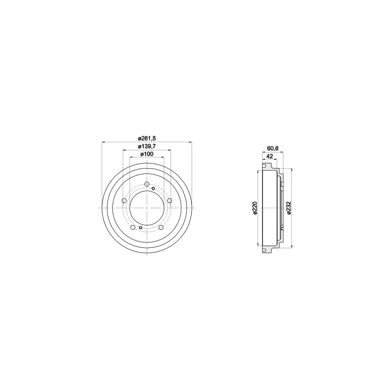 Tambour de frein HELLA PAGID 8DT 355 301-951