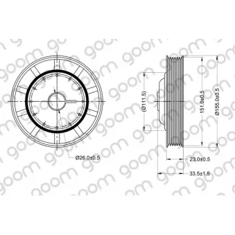 Poulie, vilebrequin GOOM CP-0008