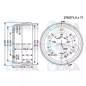 Tambour de frein VEMA 800855