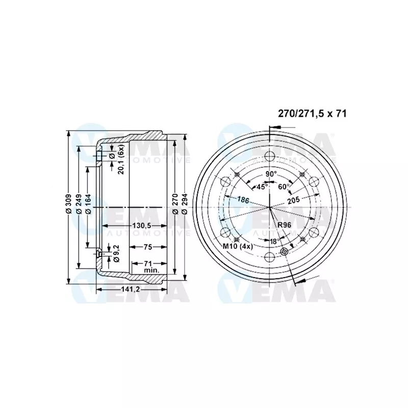 Tambour de frein VEMA 800855