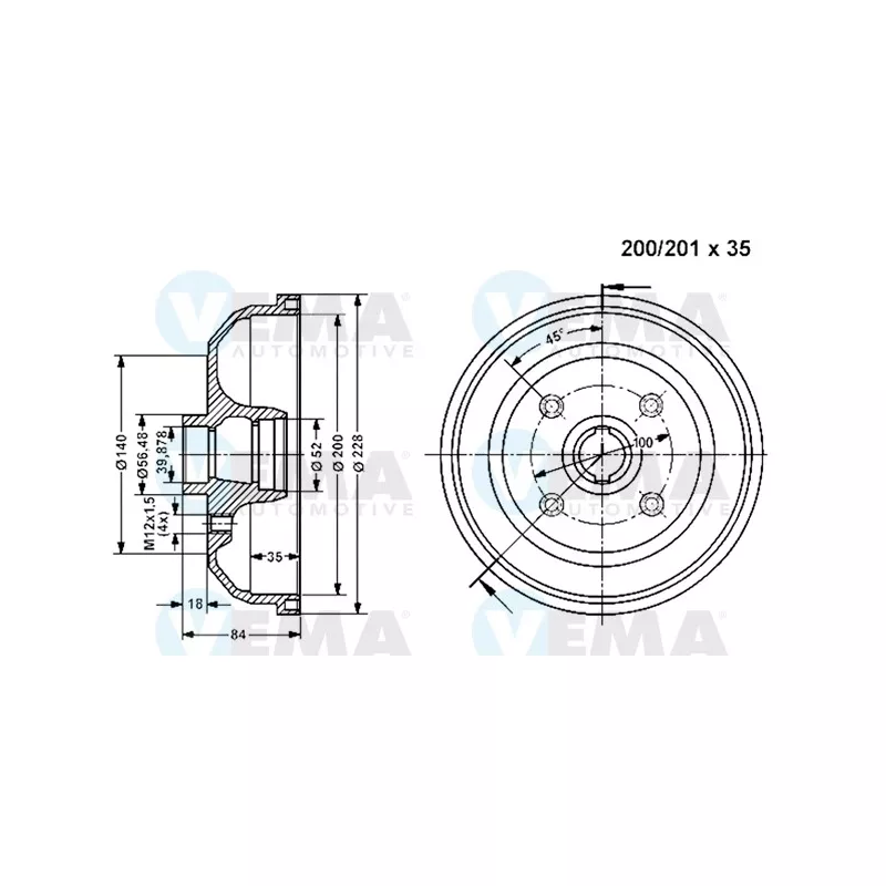 Tambour de frein VEMA 800936