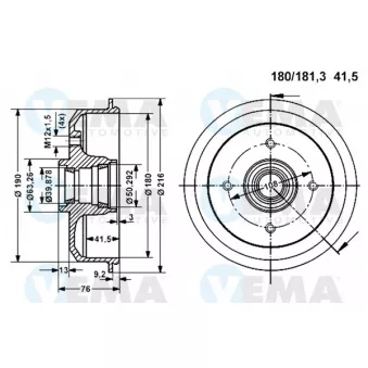 Tambour de frein VEMA 800937