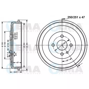 Tambour de frein VEMA 800969