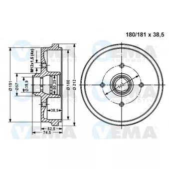 Tambour de frein VEMA 800973