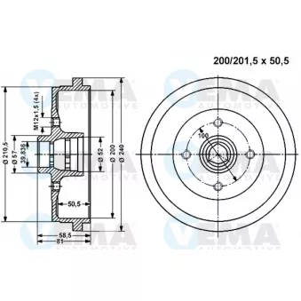 Tambour de frein VEMA 800975