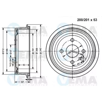 Tambour de frein VEMA 800992