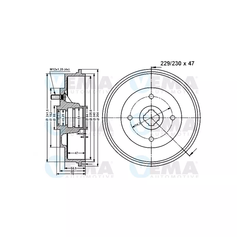 Tambour de frein VEMA 801034