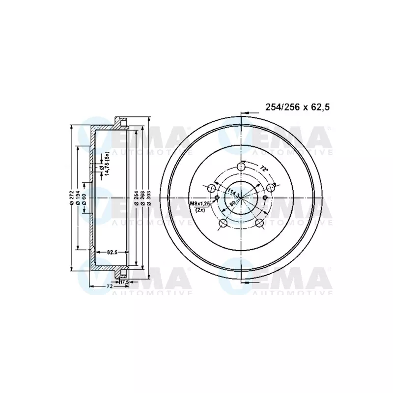 Tambour de frein VEMA 801214