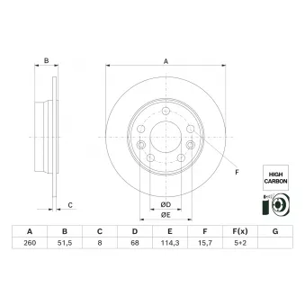 Jeu de 2 disques de frein arrière BOSCH 0 986 479 H61