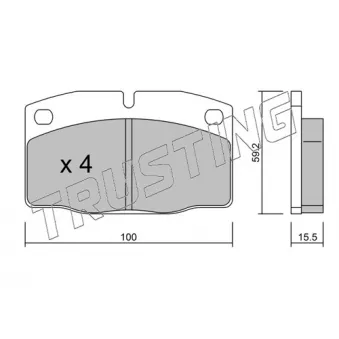 Jeu de 4 plaquettes de frein avant TRUSTING 046.0