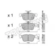 Jeu de 4 plaquettes de frein arrière TRUSTING 1064.0 - Visuel 1