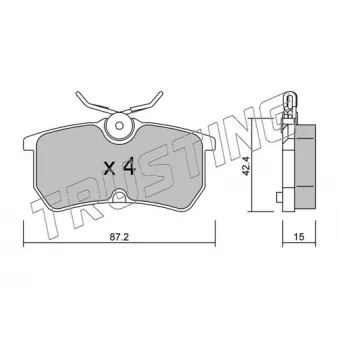 Jeu de 4 plaquettes de frein arrière TRUSTING 326.0