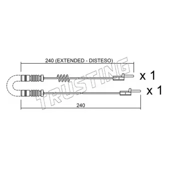 Contact d'avertissement, usure des plaquettes de frein TRUSTING SU.109K