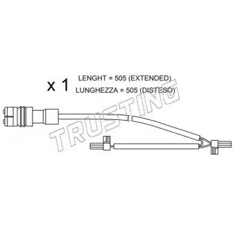 Contact d'avertissement, usure des plaquettes de frein TRUSTING SU.219