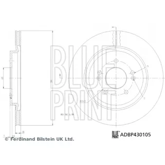 Jeu de 2 disques de frein arrière BLUE PRINT ADBP430105