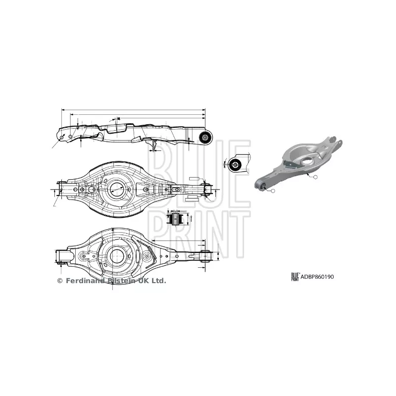 Bras de liaison, suspension de roue arrière droit BLUE PRINT ADBP860190