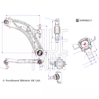 Bras de liaison, suspension de roue avant gauche BLUE PRINT ADBP860211