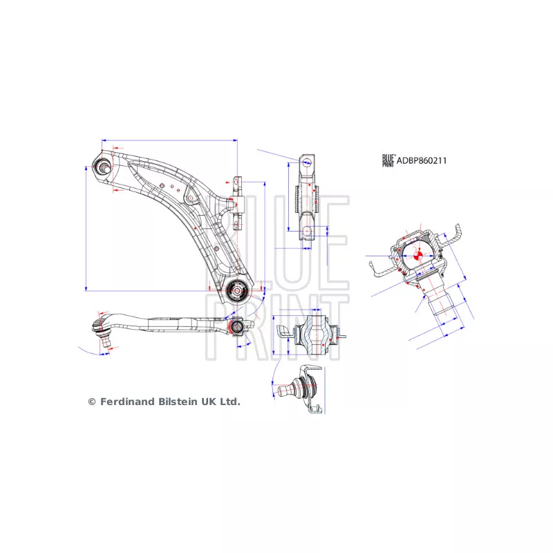 Bras de liaison, suspension de roue avant gauche BLUE PRINT ADBP860211