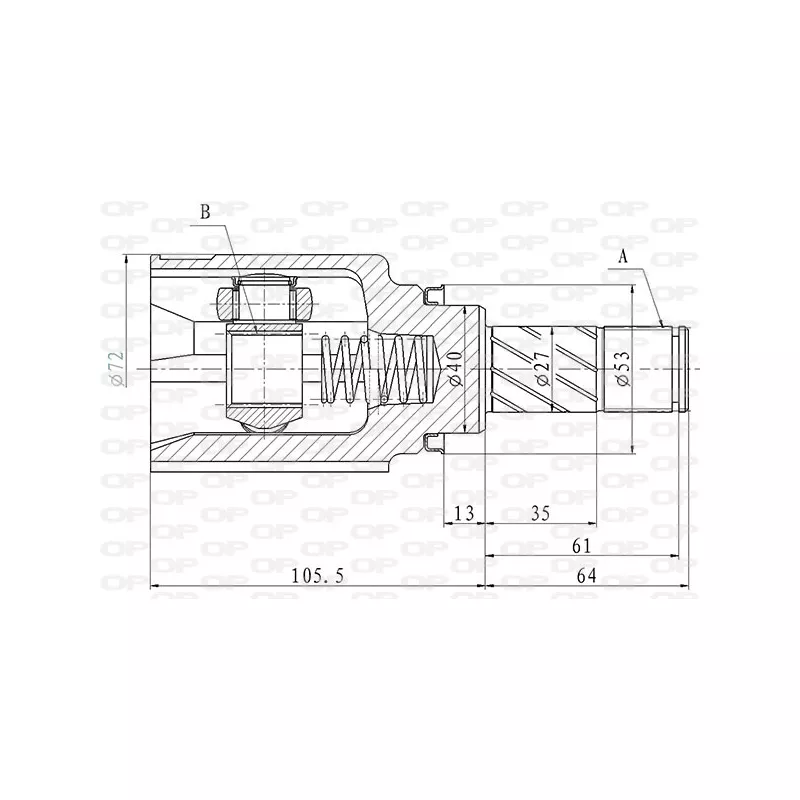 Embout de cardan avant (kit de réparation) OPEN PARTS CVJ5867.20