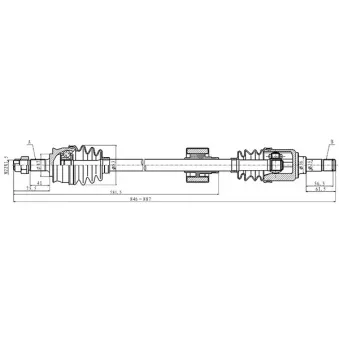 Arbre de transmission avant droit OPEN PARTS DRS6490.00