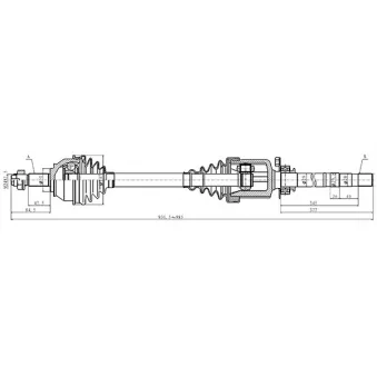 Arbre de transmission avant droit OPEN PARTS DRS6492.00