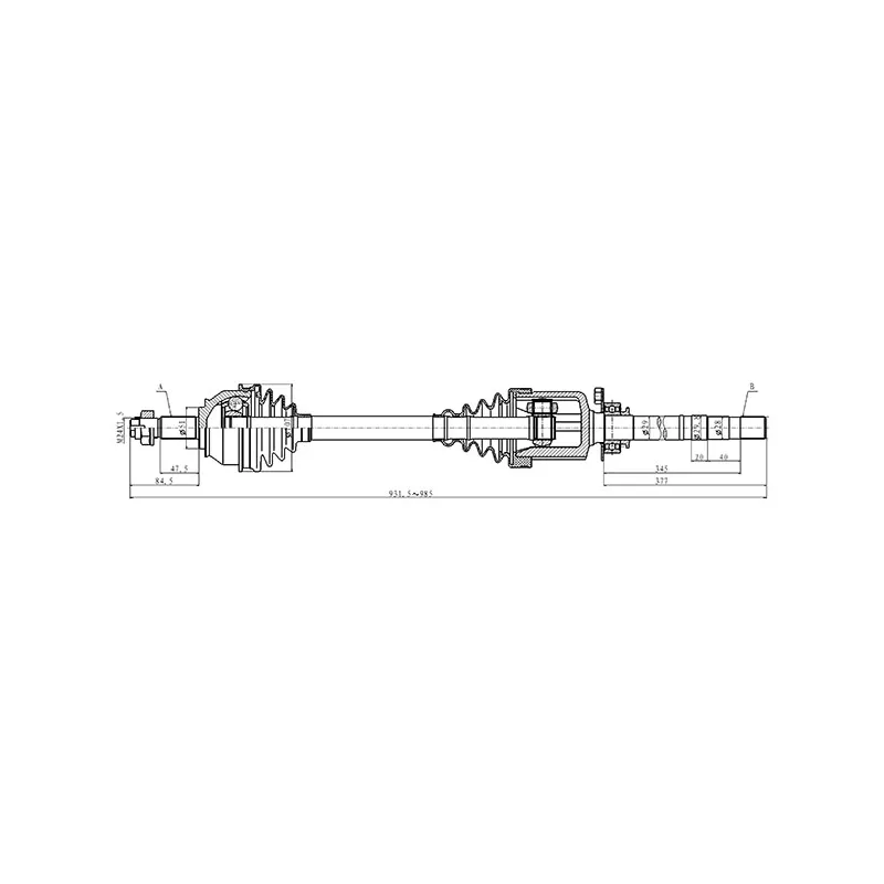 Arbre de transmission avant droit OPEN PARTS DRS6492.00