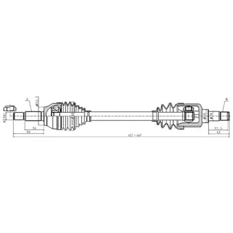 Arbre de transmission avant gauche OPEN PARTS DRS6498.00