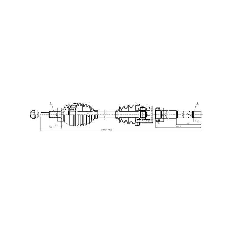 Arbre de transmission avant droit OPEN PARTS DRS6500.00