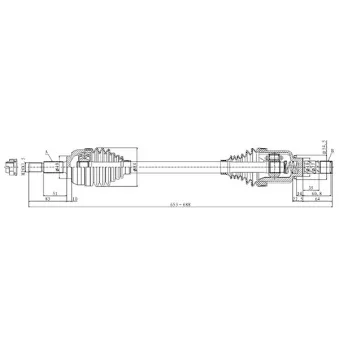 Arbre de transmission avant gauche OPEN PARTS DRS6509.00