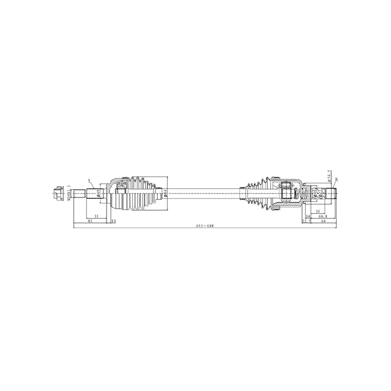 Arbre de transmission avant gauche OPEN PARTS DRS6509.00