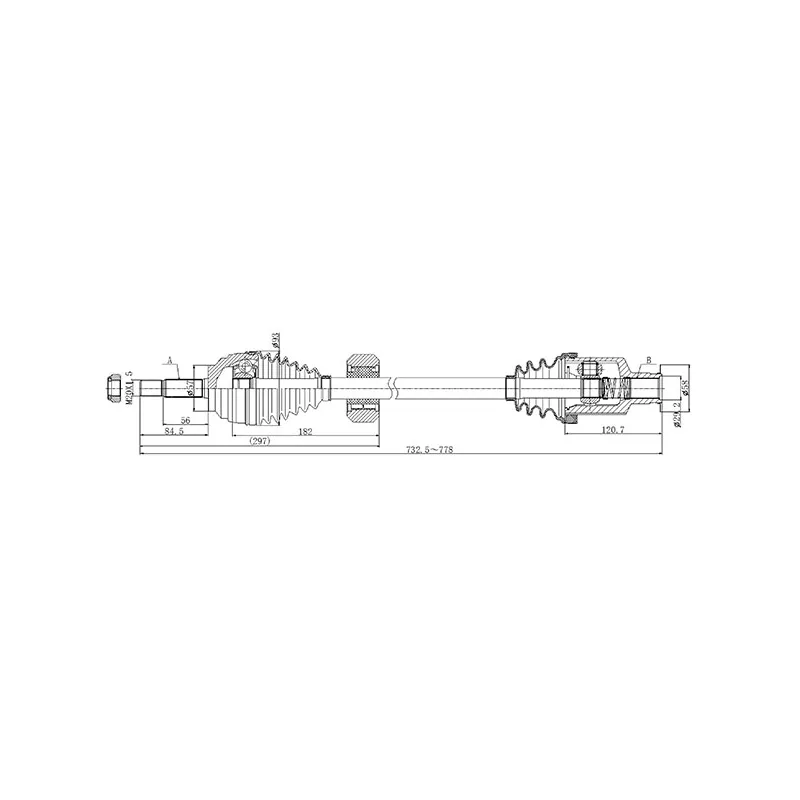 Arbre de transmission avant droit OPEN PARTS DRS6510.00