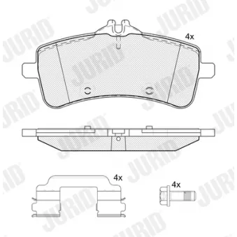 Jeu de 4 plaquettes de frein arrière JURID 574138J