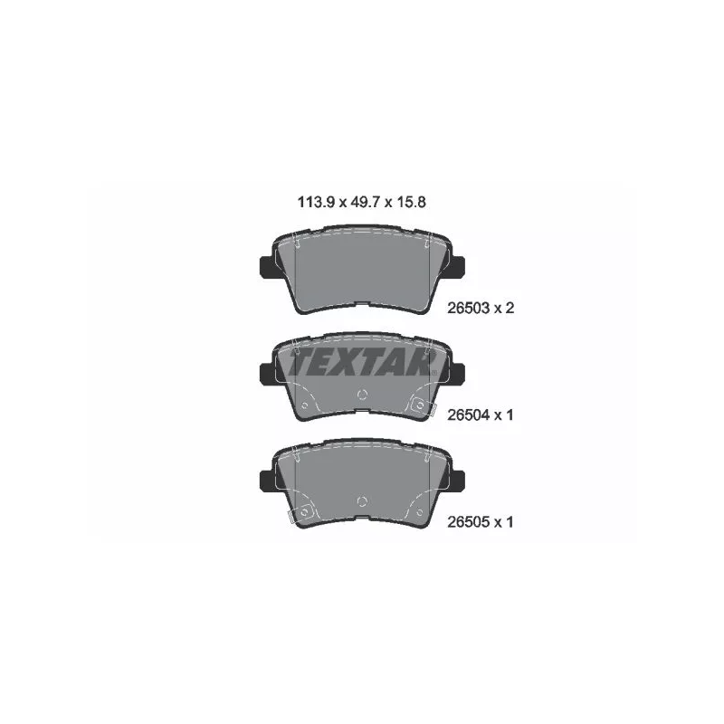 Jeu de 4 plaquettes de frein arrière TEXTAR 2650301