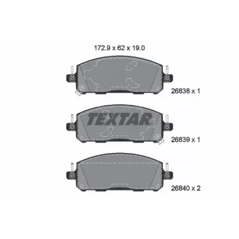 Jeu de 4 plaquettes de frein avant TEXTAR 2683801