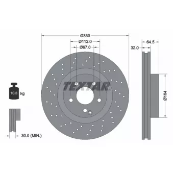 Jeu de 2 disques de frein avant TEXTAR 92120205