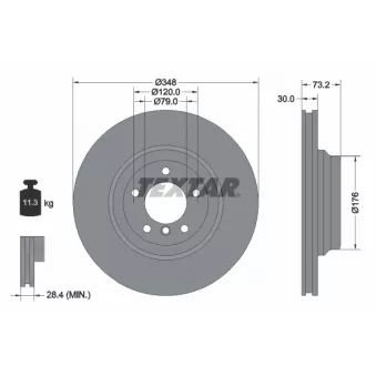 Jeu de 2 disques de frein avant TEXTAR 92155305