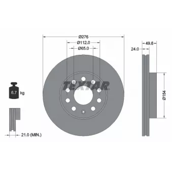 Jeu de 2 disques de frein avant TEXTAR 92271905