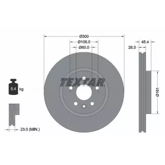 Jeu de 2 disques de frein avant TEXTAR 92277205