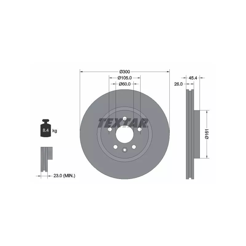 Jeu de 2 disques de frein avant TEXTAR 92277205