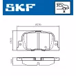 Jeu de 4 plaquettes de frein arrière SKF VKBP 90658 - Visuel 2