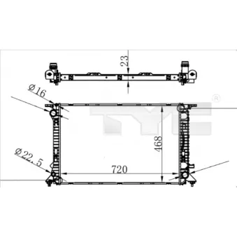 Radiateur, refroidissement du moteur TYC 702-0038